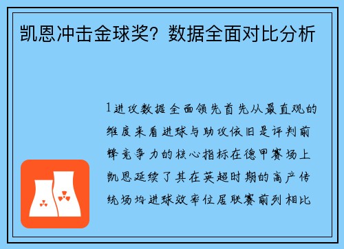 凯恩冲击金球奖？数据全面对比分析